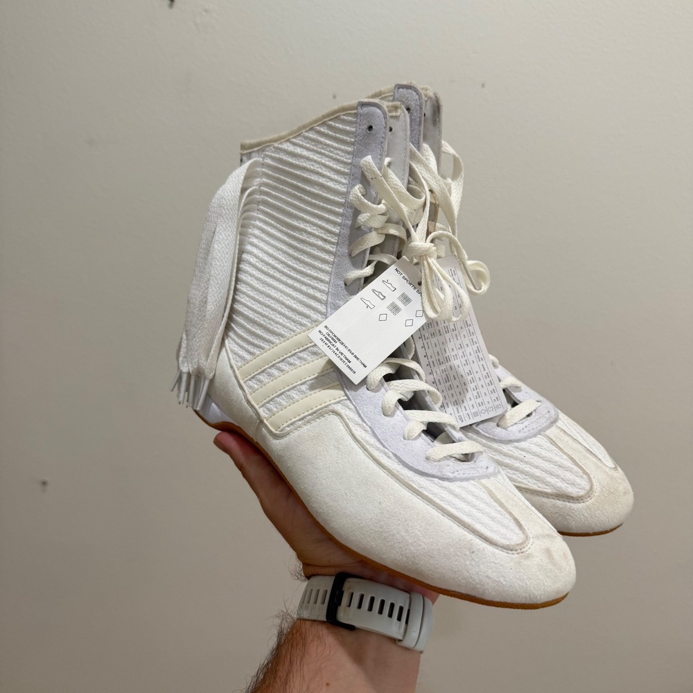 Adidas Stella McCartney White Fringe Boxing High Top Sneakers AU09372 Size 8.5